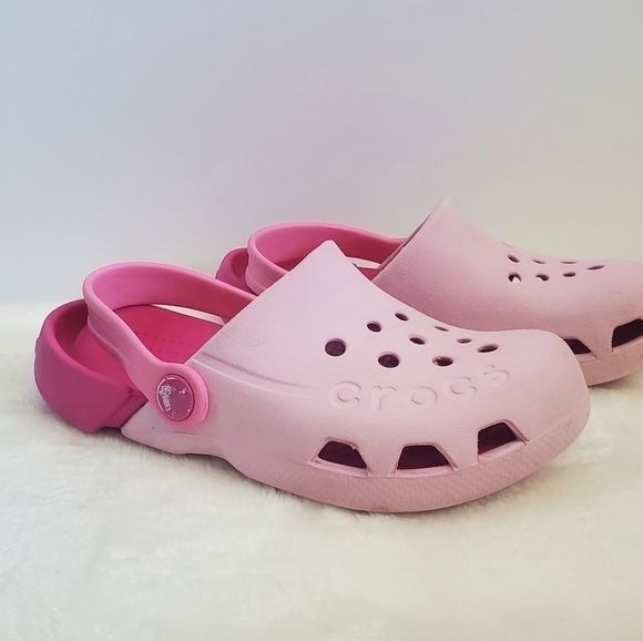 CROCS 2 Toned Pink Baya Classic Clog Child Size 12 - Picture 2 of 13